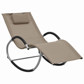 Lounger with taupe textilene pillow by vidaXL, Loungers - Ref: Foro24-47790, Price: 89,99 €, Discount: %