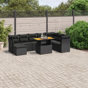 Set aus 8-teiligen Gartensofas und Kissen Kunstrattan schwarz von , Gartensets - Ref: Foro24-3270971, Preis: 554,68 €, Rabatt: %