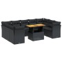 Set de sofás de jardín 10 pzas cojines ratán sintético negro de , Conjuntos de jardín - Ref: Foro24-3270992, Precio: 632,14 €...