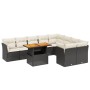 Set Gartensofas 10 Stück Kissen synthetisches Rattan schwarz von , Gartensets - Ref: Foro24-3271007, Preis: 697,14 €, Rabatt: %