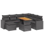 Set aus 8-teiligen Gartensofas und Kissen Kunstrattan schwarz von , Gartensets - Ref: Foro24-3271426, Preis: 523,33 €, Rabatt: %