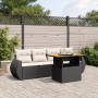 5-teiliges Gartenmöbel-Set und Kissen aus synthetischem Rattan schwarz von , Gartensets - Ref: Foro24-3272071, Preis: 374,47 ...