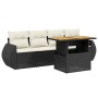 Set de muebles de jardín 5 pzas y cojines ratán sintético negro de , Conjuntos de jardín - Ref: Foro24-3272071, Precio: 380,8...