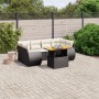 7-teiliges Garten-Essset und schwarze Kissen aus synthetischem Rattan von , Gartensets - Ref: Foro24-3272092, Preis: 520,01 €...