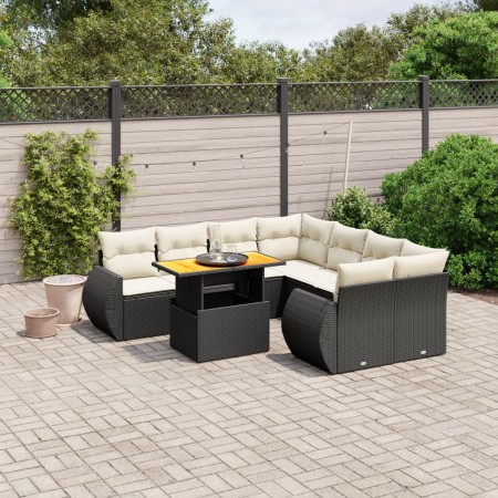 8-teiliges Gartensofa-Set und schwarze synthetische Rattankissen von , Gartensets - Ref: Foro24-3272120, Preis: 635,58 €, Rab...