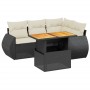 Set de muebles de jardín 5 pzas y cojines ratán sintético negro de , Conjuntos de jardín - Ref: Foro24-3272176, Precio: 412,3...