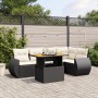 Set aus 6-teiligen Gartensofas und Kissen Kunstrattan schwarz von , Gartensets - Ref: Foro24-3272183, Preis: 449,21 €, Rabatt: %