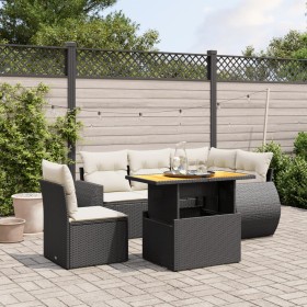 6-piece garden sofa set with black synthetic rattan cushions by , Garden sets - Ref: Foro24-3272197, Price: 465,33 €, Discoun...