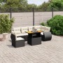 7-piece garden dining set with black synthetic rattan cushions by , Garden sets - Ref: Foro24-3272218, Price: 522,71 €, Disco...