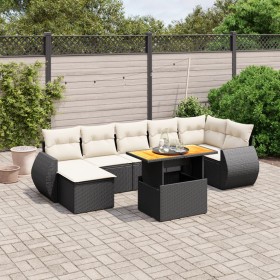 Set aus 8-teiligen Gartensofas und Kissen Kunstrattan schwarz von , Gartensets - Ref: Foro24-3272302, Preis: 567,72 €, Rabatt: %