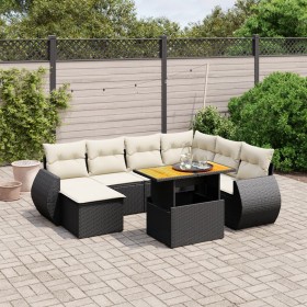 Set aus 8-teiligen Gartensofas und Kissen Kunstrattan schwarz von , Gartensets - Ref: Foro24-3272309, Preis: 567,72 €, Rabatt: %