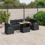 7-teiliges Garten-Esszimmerset und Kissen synthetisches Rattan schwarz von , Gartensets - Ref: Foro24-3272658, Preis: 547,55 ...