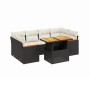 7-teiliges Garten-Essset und schwarze Kissen aus synthetischem Rattan von , Gartensets - Ref: Foro24-3272974, Preis: 482,05 €...