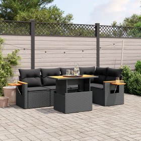 Set aus 6-teiligen Gartensofas und Kissen Kunstrattan schwarz von , Gartensets - Ref: Foro24-3271741, Preis: 429,65 €, Rabatt: %