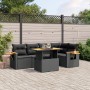 Set aus 6-teiligen Gartensofas und Kissen Kunstrattan schwarz von , Gartensets - Ref: Foro24-3271741, Preis: 431,90 €, Rabatt: %