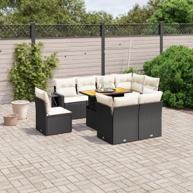 Set aus 8-teiligen Gartensofas und Kissen Kunstrattan schwarz von , Gartensets - Ref: Foro24-3271847, Preis: 706,72 €, Rabatt: %