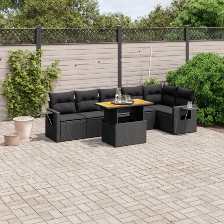 7-piece garden dining set with black synthetic rattan cushions by , Garden sets - Ref: Foro24-3271762, Price: 504,96 €, Disco...