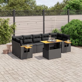 Set aus 8-teiligen Gartensofas und Kissen Kunstrattan schwarz von , Gartensets - Ref: Foro24-3273428, Preis: 588,58 €, Rabatt: %