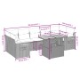 Set aus 8-teiligen Gartensofas und Kissen Kunstrattan schwarz von , Gartensets - Ref: Foro24-3273428, Preis: 568,34 €, Rabatt: %