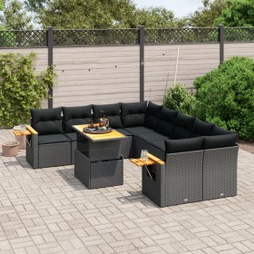 Set aus 8-teiligen Gartensofas und Kissen Kunstrattan schwarz von , Gartensets - Ref: Foro24-3273442, Preis: 611,28 €, Rabatt: %