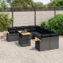 Set aus 8-teiligen Gartensofas und Kissen Kunstrattan schwarz von , Gartensets - Ref: Foro24-3273442, Preis: 635,18 €, Rabatt: %