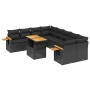 Set aus 8-teiligen Gartensofas und Kissen Kunstrattan schwarz von , Gartensets - Ref: Foro24-3273442, Preis: 635,18 €, Rabatt: %