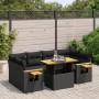 Set de comedor de jardín 7 pzas y cojines ratán sintético negro de , Conjuntos de jardín - Ref: Foro24-3273414, Precio: 498,7...