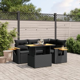 5-teiliges Gartenmöbel-Set und schwarze synthetische Rattankissen von , Gartensets - Ref: Foro24-3271734, Preis: 386,34 €, Ra...