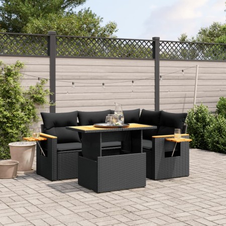 5-teiliges Gartenmöbel-Set und schwarze synthetische Rattankissen von , Gartensets - Ref: Foro24-3271734, Preis: 387,87 €, Ra...