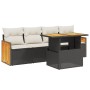 Set de muebles de jardín 5 pzas y cojines ratán sintético negro de , Conjuntos de jardín - Ref: Foro24-3273835, Precio: 379,0...