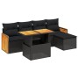 Set aus 6-teiligen Gartensofas und Kissen Kunstrattan schwarz von , Gartensets - Ref: Foro24-3273932, Preis: 386,97 €, Rabatt: %