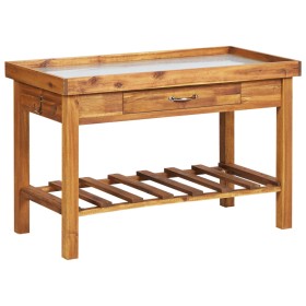 Garden growing table solid acacia wood zinc board by vidaXL, Pot stands - Ref: Foro24-46561, Price: 149,17 €, Discount: %