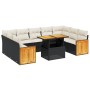 Garden sofa set 10 pieces with black synthetic rattan cushions by , Garden sets - Ref: Foro24-3274101, Price: 665,39 €, Disco...