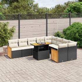 Garden sofa set 10 pieces with black synthetic rattan cushions by , Garden sets - Ref: Foro24-3274115, Price: 665,39 €, Disco...