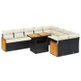 Garden sofa set 10 pieces with black synthetic rattan cushions by , Garden sets - Ref: Foro24-3274115, Price: 700,78 €, Disco...