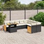 Set de sofás de jardín 10 pzas cojines ratán sintético negro de , Conjuntos de jardín - Ref: Foro24-3274122, Precio: 659,45 €...