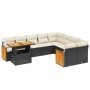 Garden sofa set 10 pieces with black synthetic rattan cushions by , Garden sets - Ref: Foro24-3274122, Price: 659,45 €, Disco...