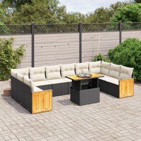 Set mit 11 Stück Gartensofas und Kissen synthetisches Rattan schwarz von , Gartensets - Ref: Foro24-3274129, Preis: 767,02 €,...