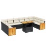 Set mit 11 Stück Gartensofas und Kissen synthetisches Rattan schwarz von , Gartensets - Ref: Foro24-3274129, Preis: 749,03 €,...