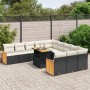 Set mit 11 Stück Gartensofas und Kissen synthetisches Rattan schwarz von , Gartensets - Ref: Foro24-3274143, Preis: 749,03 €,...