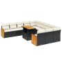 Garden sofa set 11 pieces and black synthetic rattan cushions by , Garden sets - Ref: Foro24-3274143, Price: 790,94 €, Discou...