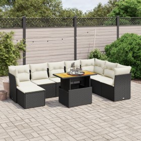 Set aus 8-teiligen Gartensofas und Kissen Kunstrattan schwarz von , Gartensets - Ref: Foro24-3275513, Preis: 576,55 €, Rabatt: %