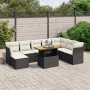 Set aus 8-teiligen Gartensofas und Kissen Kunstrattan schwarz von , Gartensets - Ref: Foro24-3275513, Preis: 621,49 €, Rabatt: %