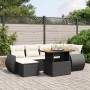 7-teiliges Garten-Esszimmerset und Kissen synthetisches Rattan schwarz von , Gartensets - Ref: Foro24-3275814, Preis: 503,51 ...