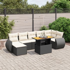 Set aus 8-teiligen Gartensofas und Kissen Kunstrattan schwarz von , Gartensets - Ref: Foro24-3275821, Preis: 572,62 €, Rabatt: %