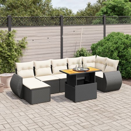 8-piece garden sofa set with black synthetic rattan cushions by , Garden sets - Ref: Foro24-3275821, Price: 581,38 €, Discoun...