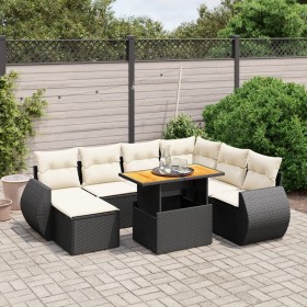 Set aus 8-teiligen Gartensofas und Kissen Kunstrattan schwarz von , Gartensets - Ref: Foro24-3275828, Preis: 572,62 €, Rabatt: %