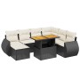 Set aus 8-teiligen Gartensofas und Kissen Kunstrattan schwarz von , Gartensets - Ref: Foro24-3275828, Preis: 572,14 €, Rabatt: %