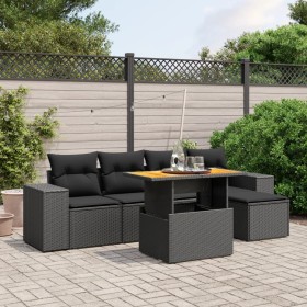 6-teilige Gartensofagarnitur und schwarze synthetische Rattankissen von , Gartensets - Ref: Foro24-3275918, Preis: 427,17 €, ...