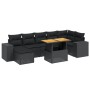 Set aus 8-teiligen Gartensofas und Kissen Kunstrattan schwarz von , Gartensets - Ref: Foro24-3275932, Preis: 598,38 €, Rabatt: %